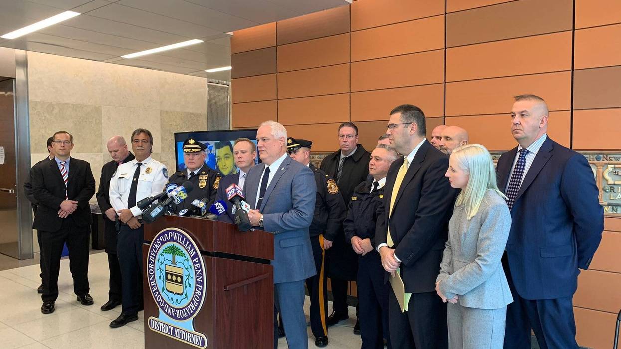 Bucks County District Attorney Matt Weintraub speaks after the Sean Kratz sentencing.