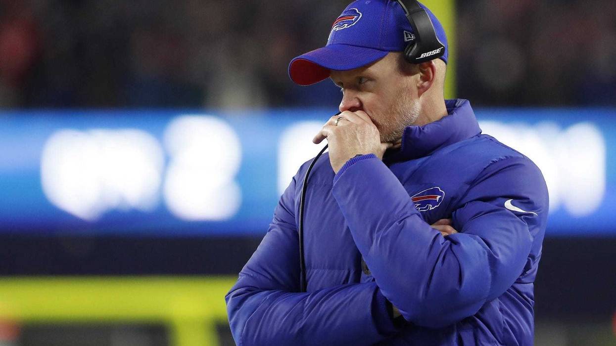 Buffalo Bills head coach Sean McDermott looks on during the second quarter of their game against the New England Patriots