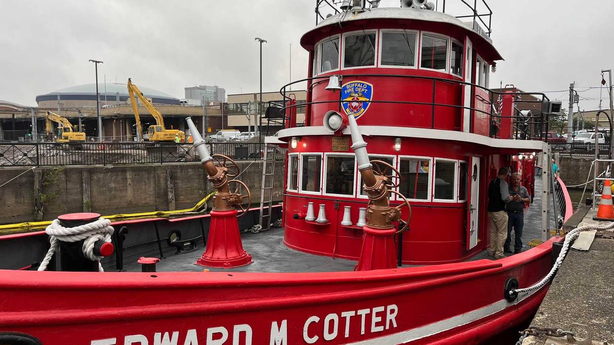 Buffalo Fireboat Edward M. Cotter at its Ohio Street moorning
