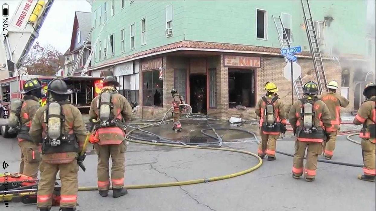 Buffalo Firefighters battle 3 alarm fire on Massachusetts Ave