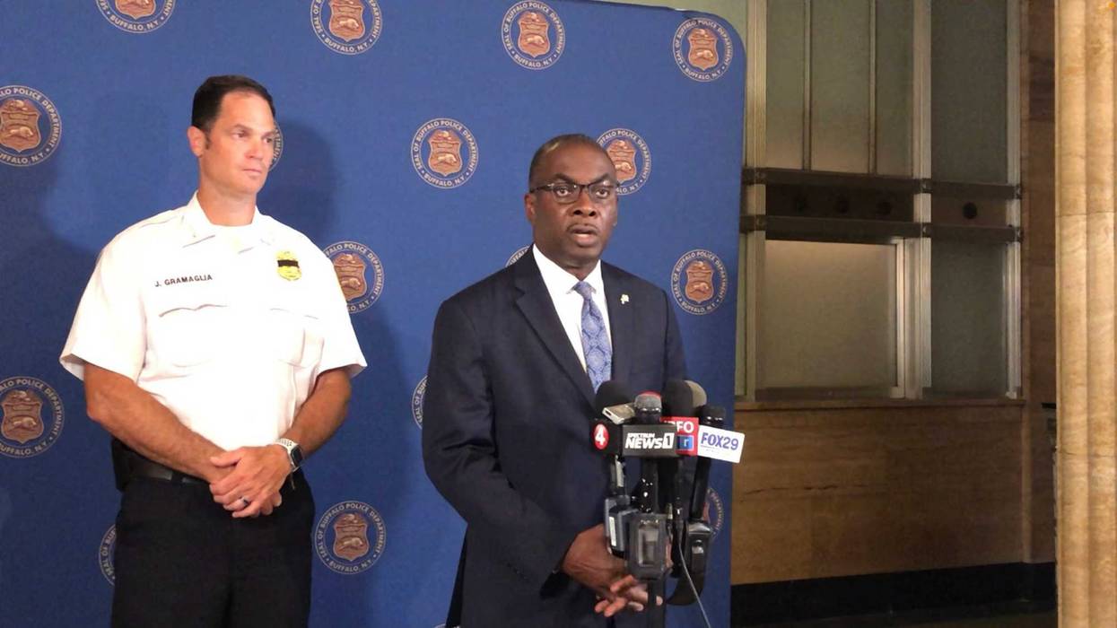 Buffalo Mayor Byron Brown and Deputy Police Commissioner Joseph Gramaglia announce death of 26-year-old Joel Northrup of Kenmore in Monday's shooting at Delaware Park. August 31, 2021