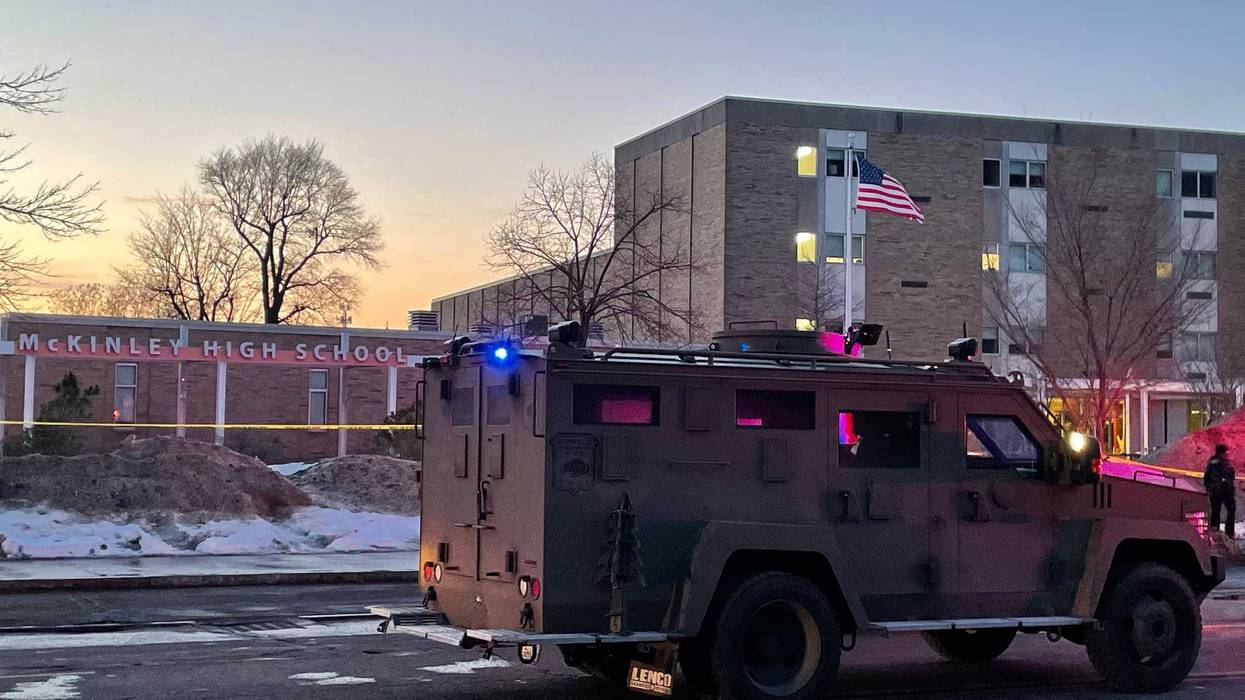 Buffalo SWAT outside McKinley High School
