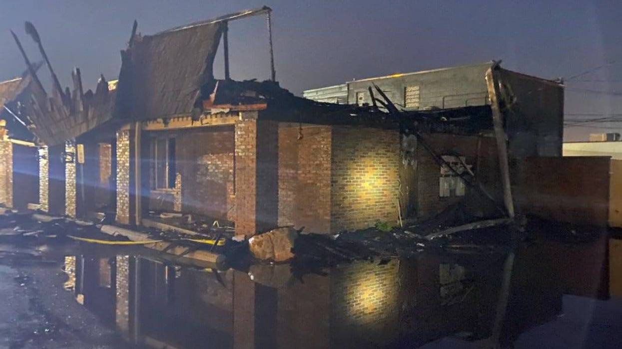 Building destroyed by fire
