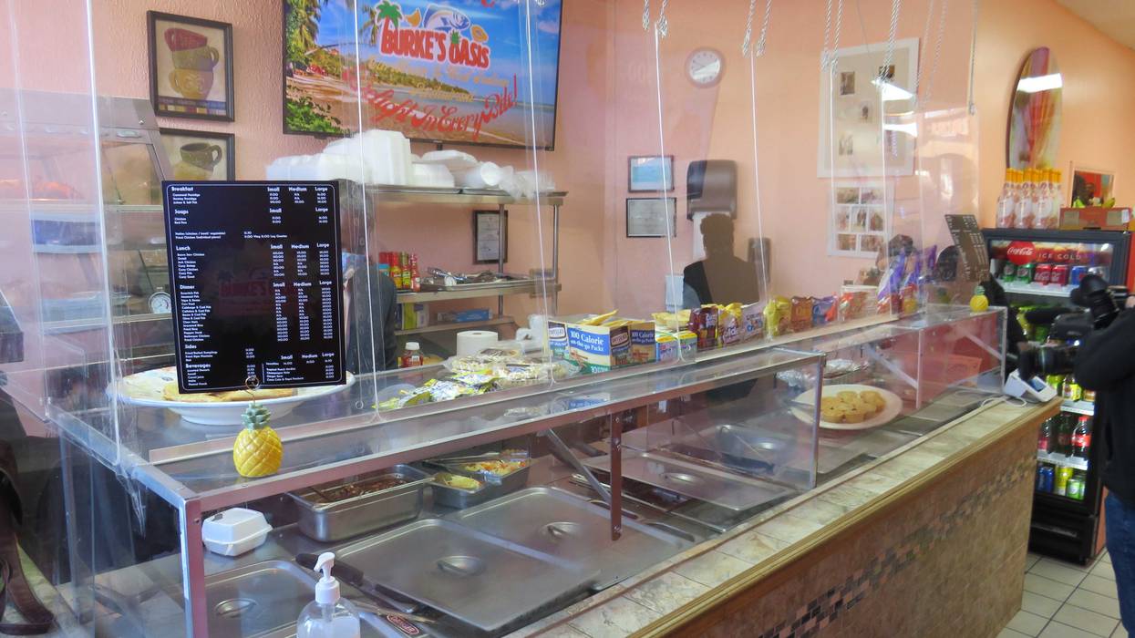 Burke's Oasis, a new restaurant in Hartford, with pandemic measures in place.