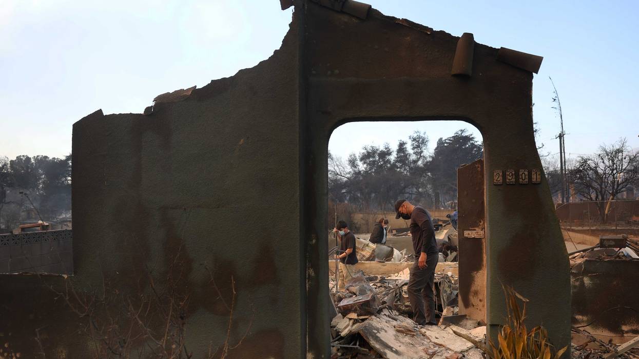 burned remains of home