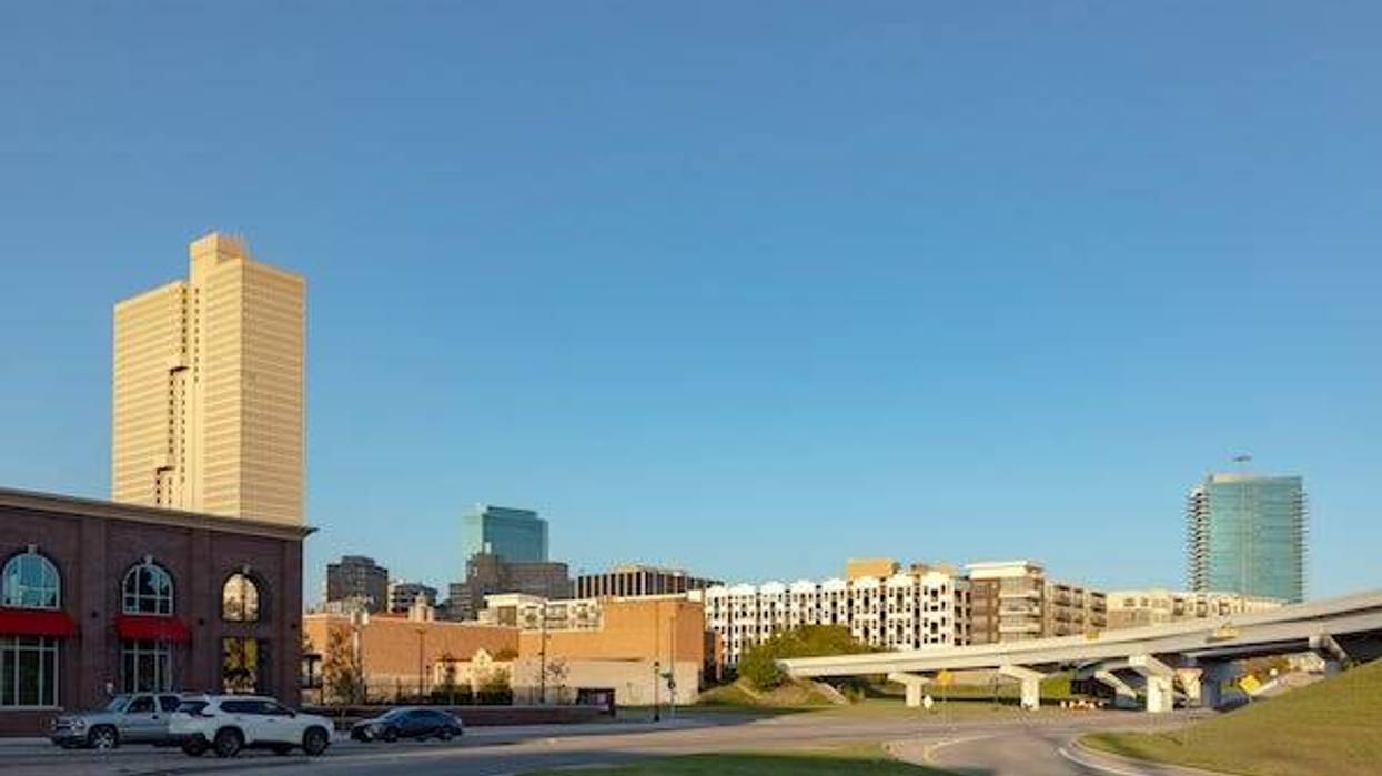 Burnett Plaza seen in the skyline of Fort Worth, Texas