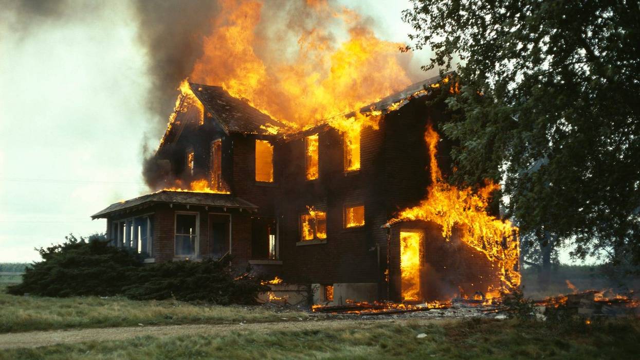burning house