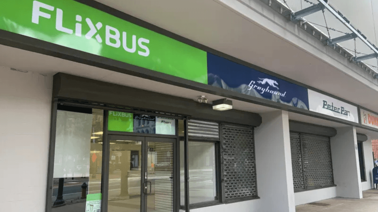 Bus terminal at 10th and Filbert streets in June 2023.