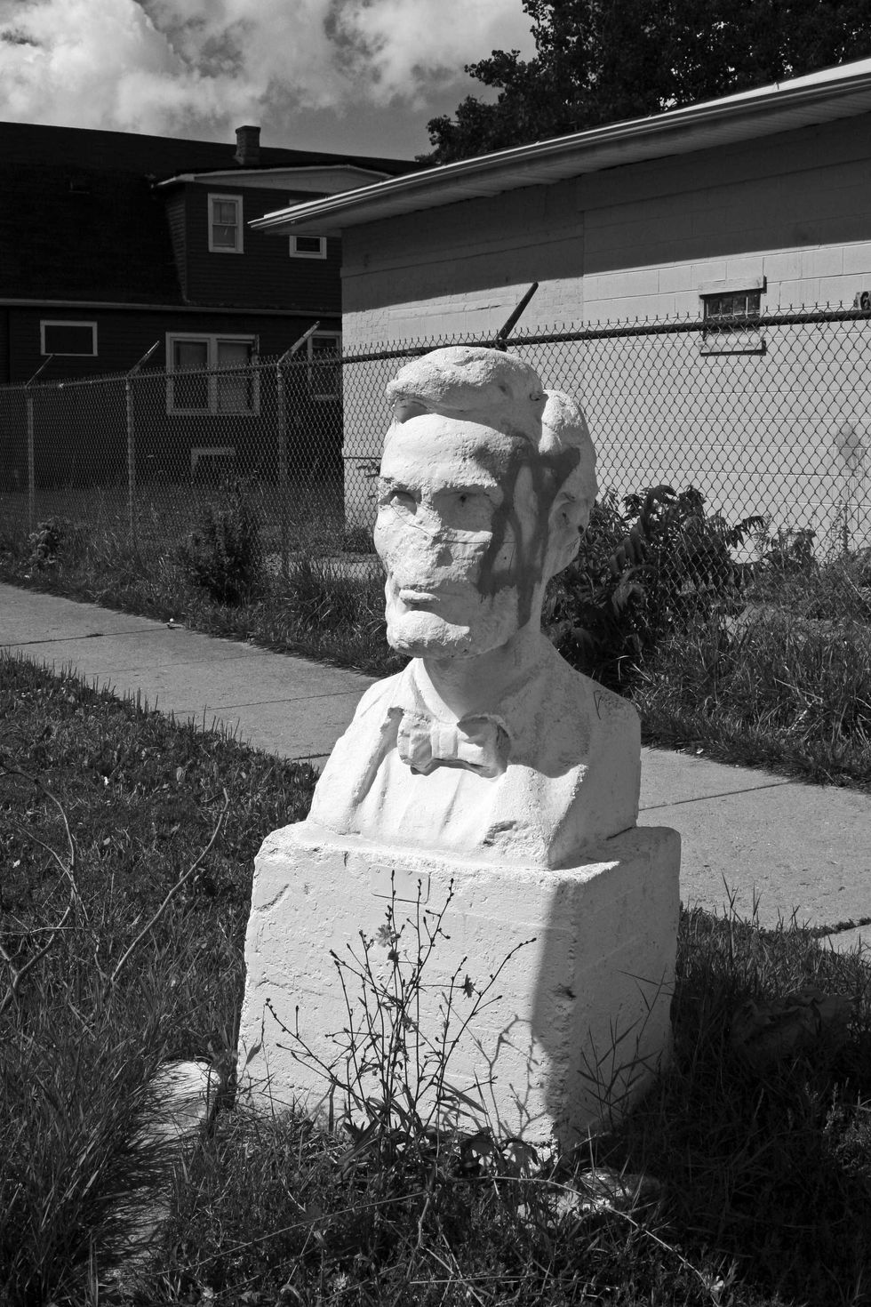 Bust in its old location