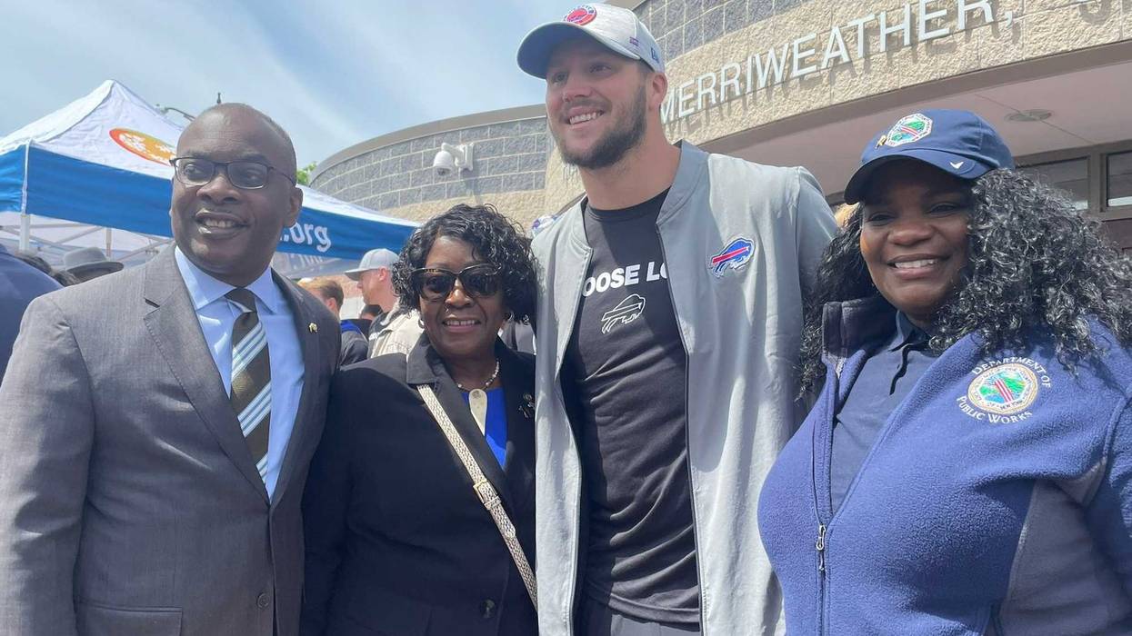 Byron Brown, Crystal Peoples-Stokes, Josh Allen and April Baskin