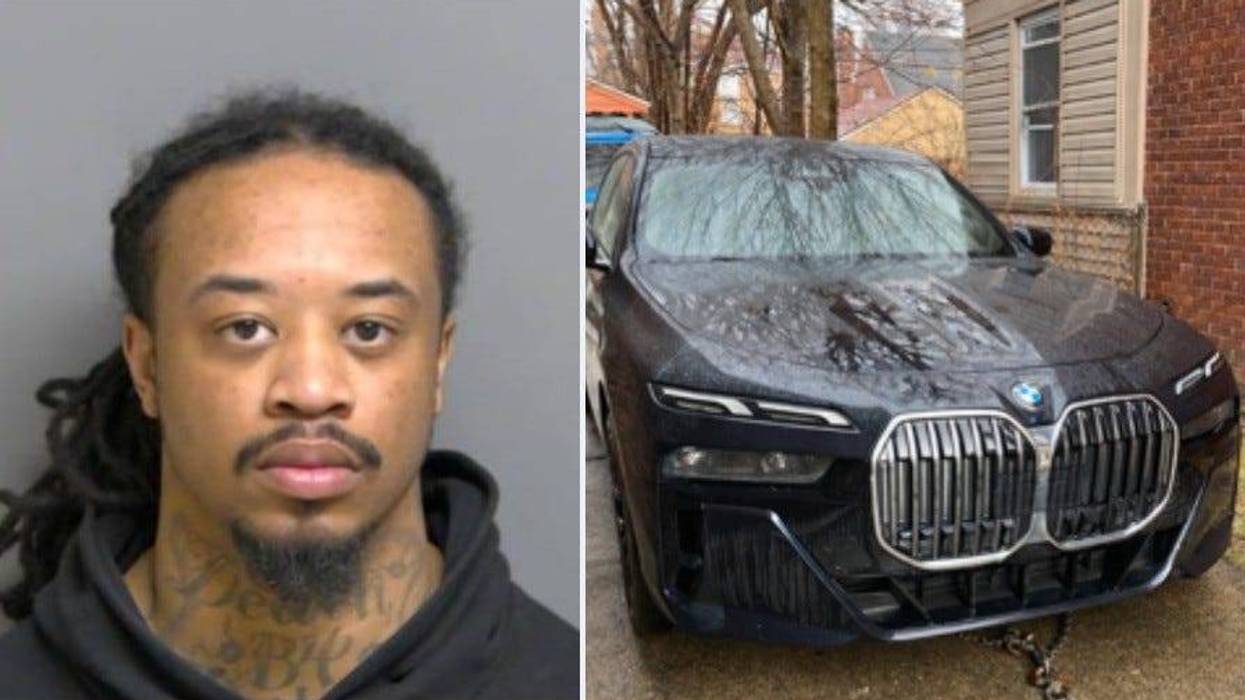 Caesar Cooper, left, Navy 2025 BMW 740I at right.
