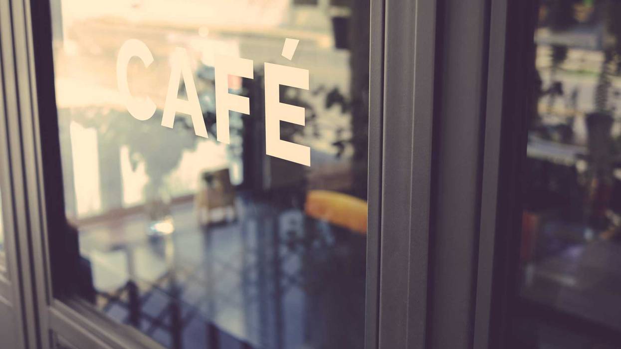 Café window.