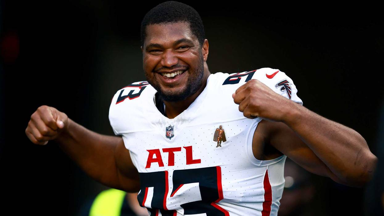 Calais Campbell #93 of the Atlanta Falcons