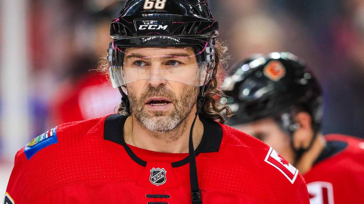 Calgary Flames right wing Jaromir Jagr (68) in 2017