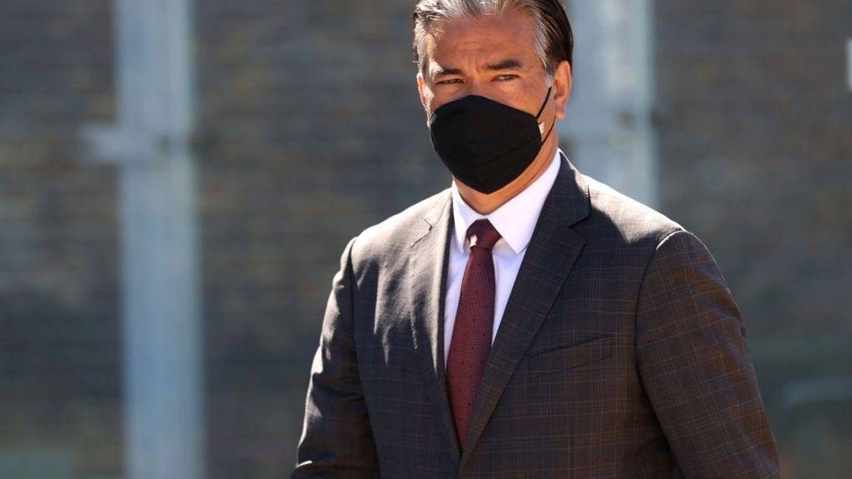 California Attorney General Rob Bonta looks on during a news conference at San Francisco General Hospital on June 10, 2021 in San Francisco, California.