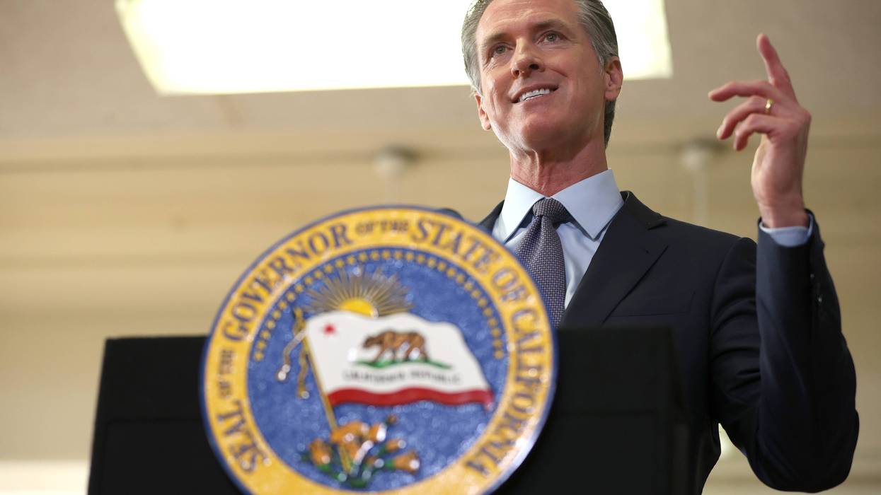 California Gov. Gavin Newsom speaks during a news conference after meeting with students at James Denman Middle School on October 01, 2021 in San Francisco, California.