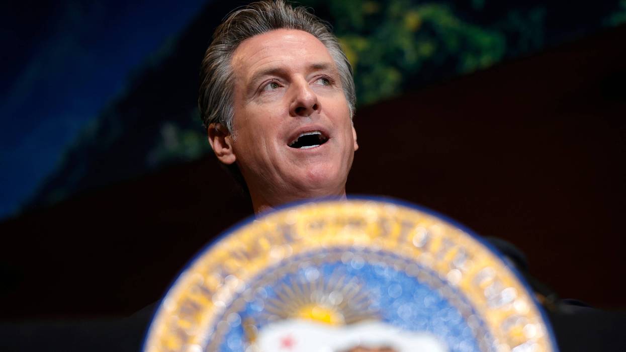 California Gov. Gavin Newsom speaks during a news conference at Kingston 11 Cuisine on October 08, 2021 in Oakland, California.