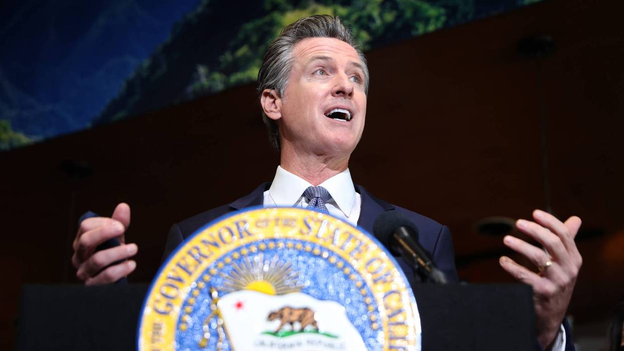 California Gov. Gavin Newsom speaks during a news conference at Kingston 11 Cuisine on October 08, 2021 in Oakland, California.