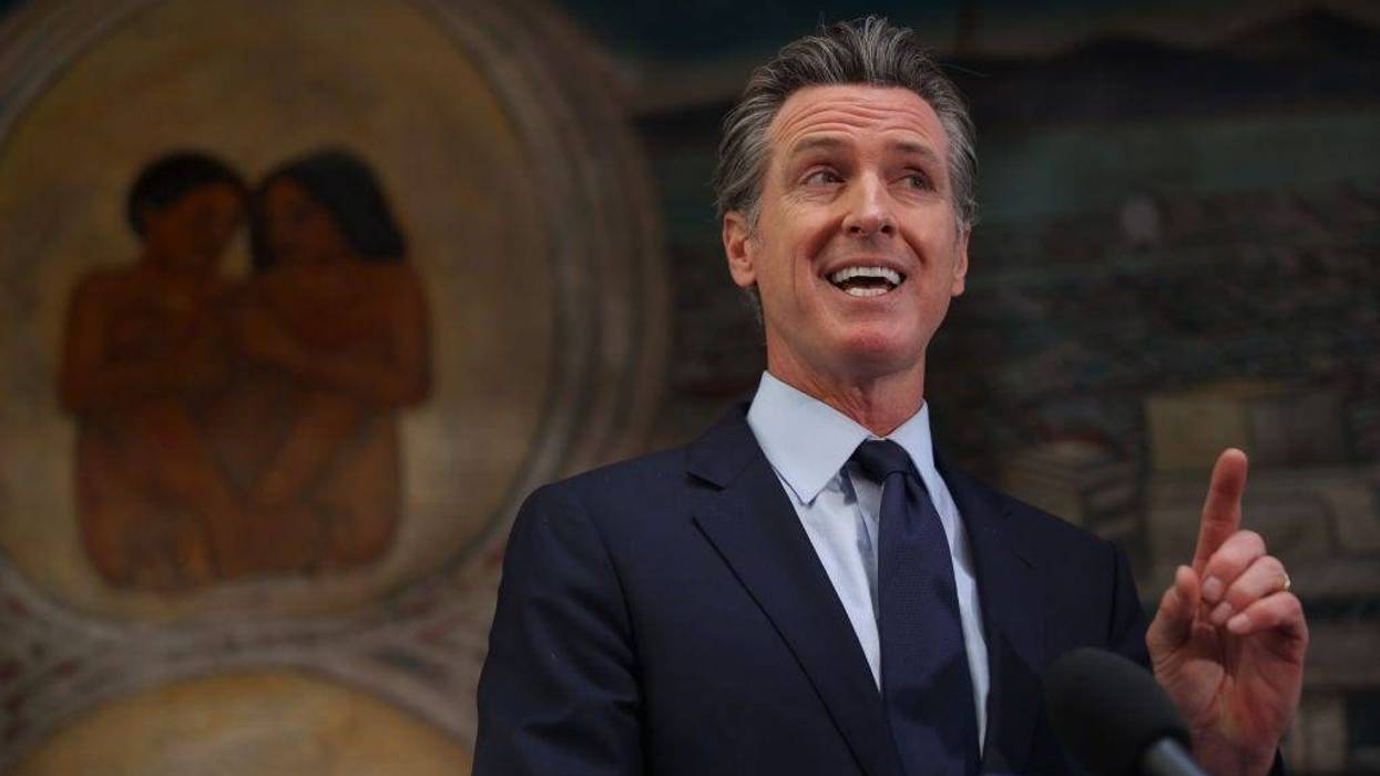 California Gov. Gavin Newsom speaks during a press conference at The Unity Council on May 10, 2021 in Oakland, California.