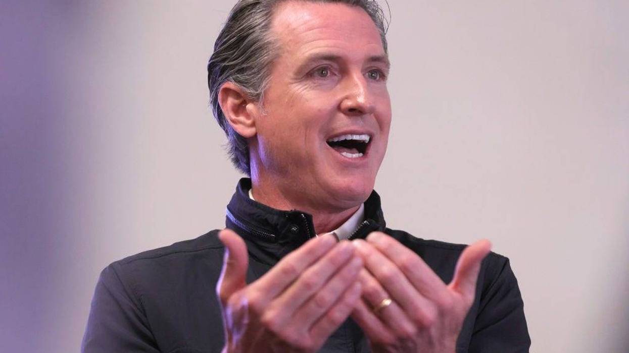 California Gov. Gavin Newsom speaks to the media during a visit to a mobile COVID-19 vaccination center on March 10, 2021 in South Gate, California. Newsom spoke about the state's vaccination progress during the pandemic as he faces a well-funded recall effort. The recall election will take place on Sept. 14.