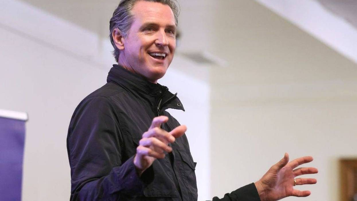 California Gov. Gavin Newsom speaks to the media during a visit to a mobile COVID-19 vaccination center on March 10, 2021 in South Gate, California. Newsom spoke about the state's vaccination progress during the pandemic as he faces a well-funded recall effort whose proponents aim to collect 2 million signatures in efforts to trigger a special election. (Photo by Mario Tama/Getty Images)