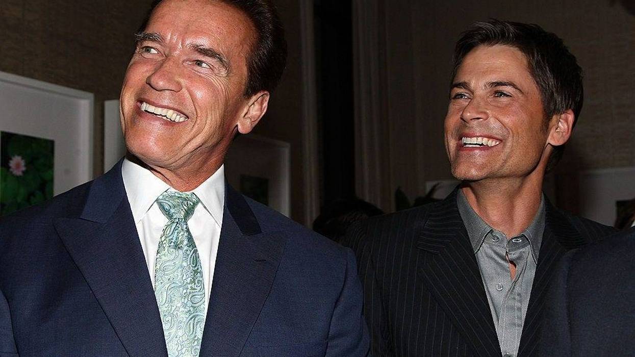 : California Governor Arnold Schwarzenegger (L) and actor Rob Lowe attend the Hollywood Entertainment Museum's Hollywood Legacy Awards XI held at the Esquire House Hollywood Hills on November 11, 2008 in Los Angeles, California.
