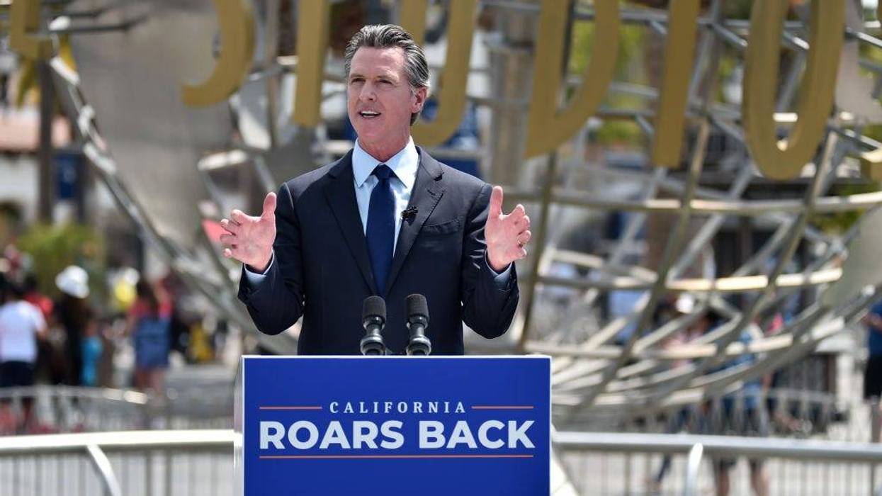 California Governor Gavin Newsom's press conference for the official reopening of the state of California at Universal Studios Hollywood on June 15, 2021 in Universal City, California. (Photo by Alberto E. Rodriguez/Getty Images)