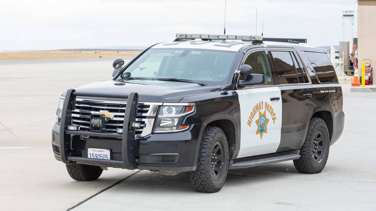 California Highway Patrol vehicle shown parked at the Mojave Air and Space Port.