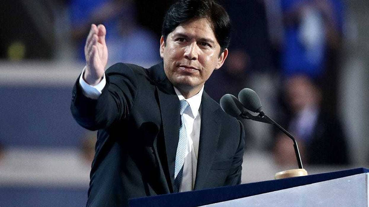 California State Senator Kevin de Leon delivers a speech on the first day of the Democratic National Convention at the Wells Fargo Center, July 25, 2016 in Philadelphia, Pennsylvania.