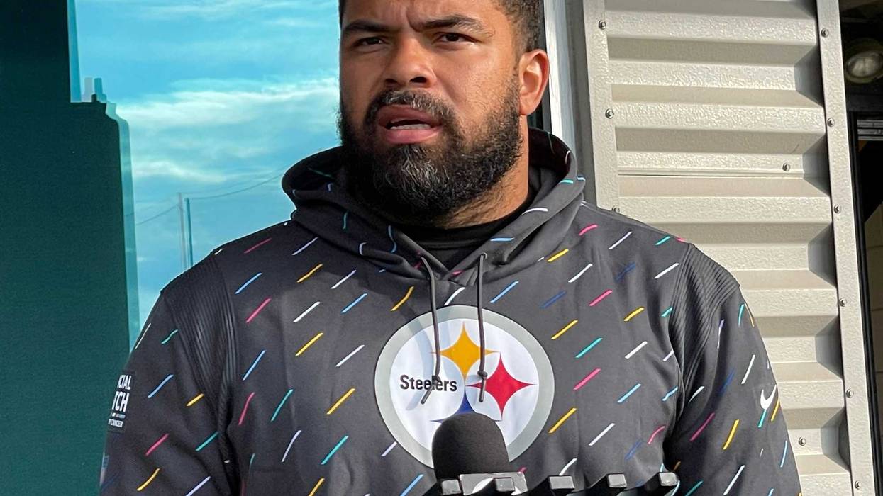 Cam Heyward at podium