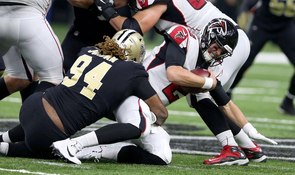 Cam Jordan sacks Matt Ryan