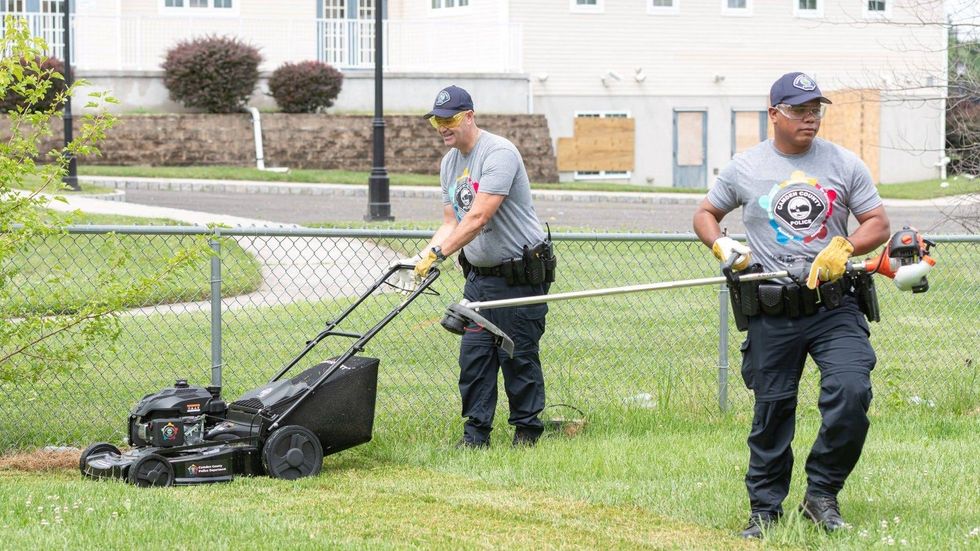 Camden County Police officers working on seniors