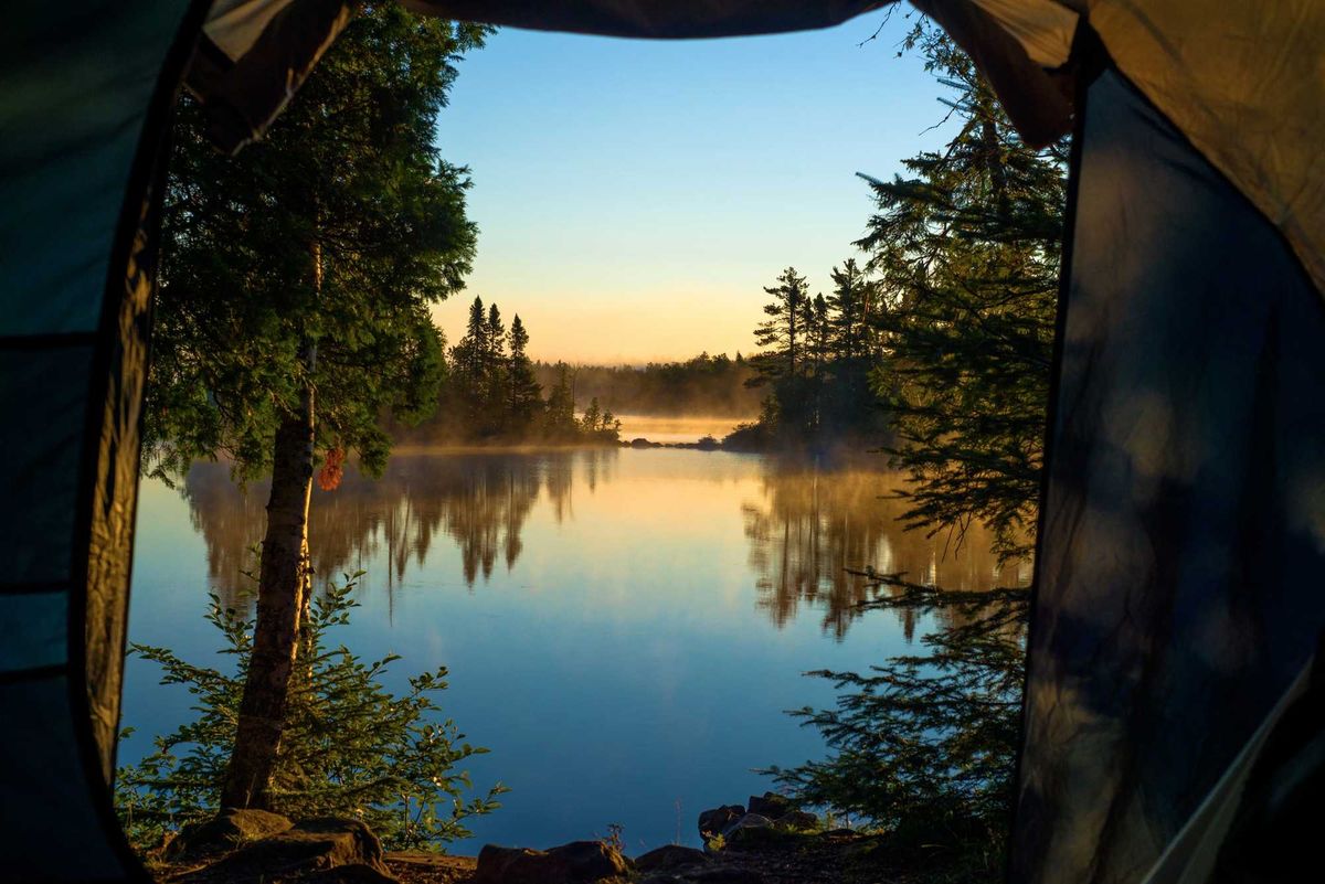Camping in Superior National Forest, Minnesota.