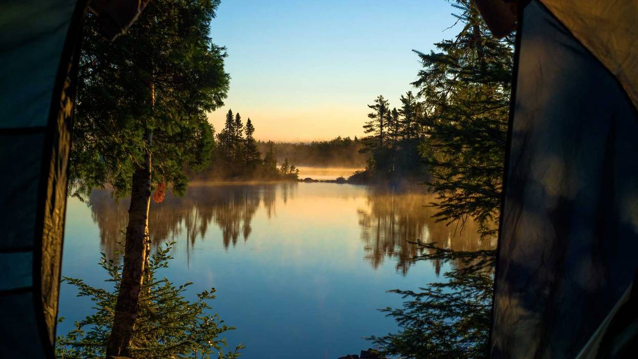 Camping in Superior National Forest, Minnesota.