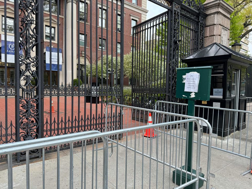 Campus security on Sunday was posted at each entrance to Columbia University
