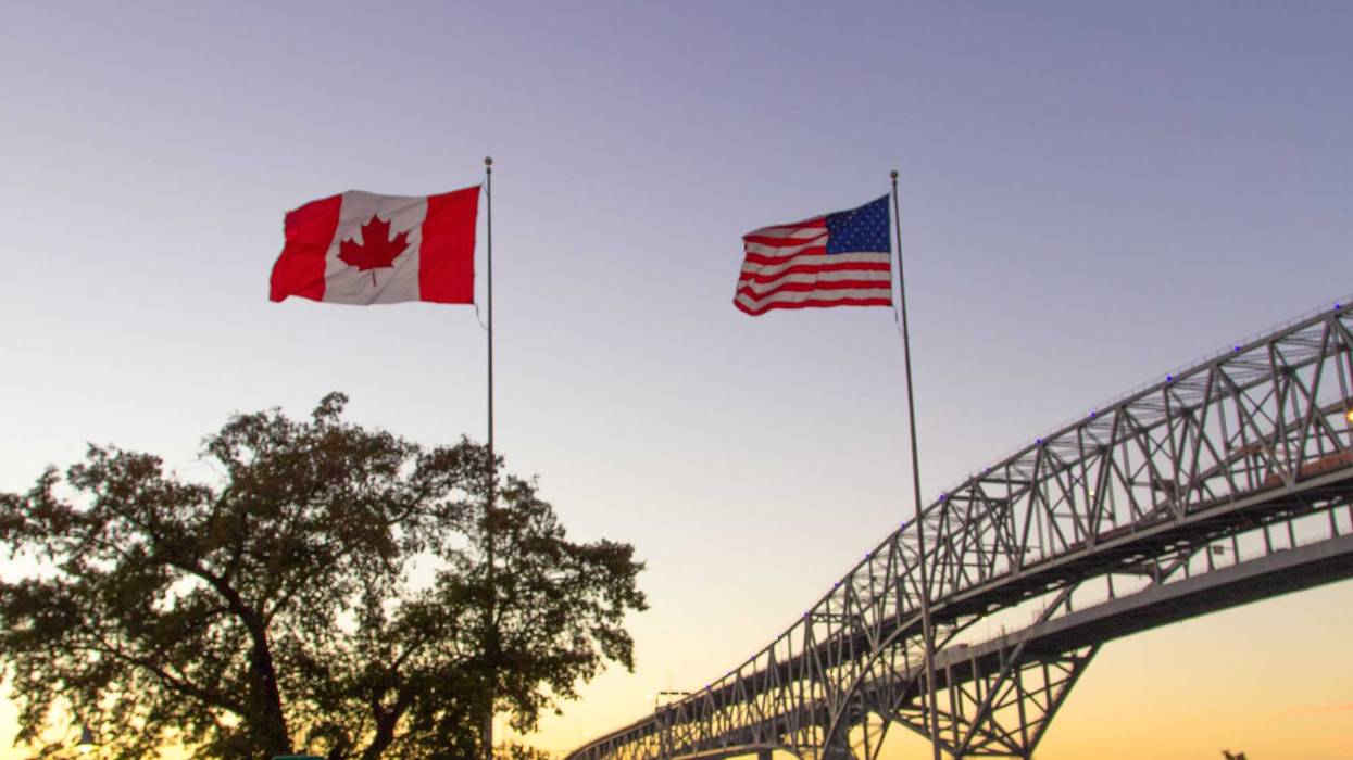 Canada-U.S. flags