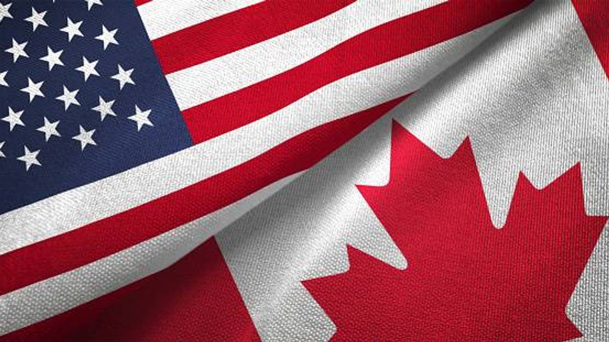 Canada US Flags