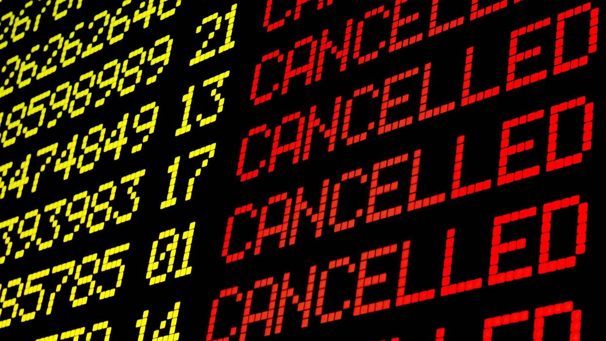 Canceled flights stock photo.