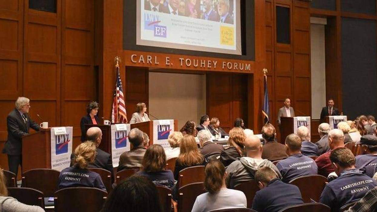 Candidates for NY governor spar in debate without Cuomo