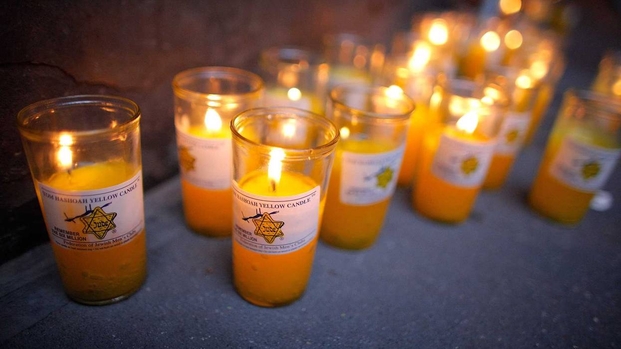 Candles lit to commemorate Holocaust Remembrance Day in New York City in 2009.