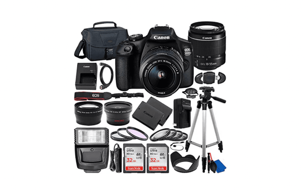 Canon EOS 2000D (Rebel T7) DSLR Camera Bundle