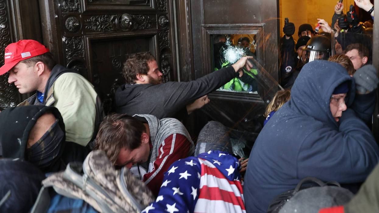 Capitol rioters at the door of the U.S. Capitol on January 6, 2021.