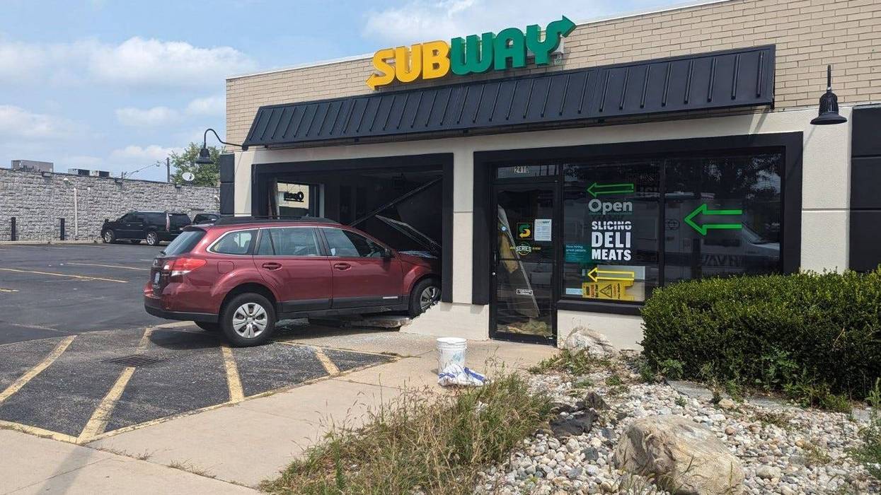 Car crashed into Ann Arbor Subway