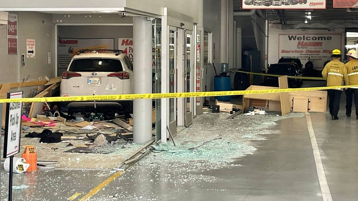 car dealership crash