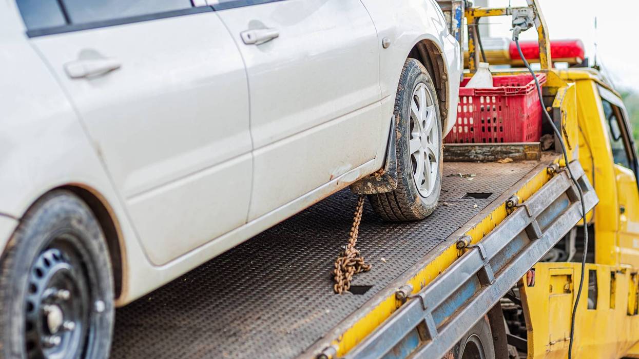 Car getting towed