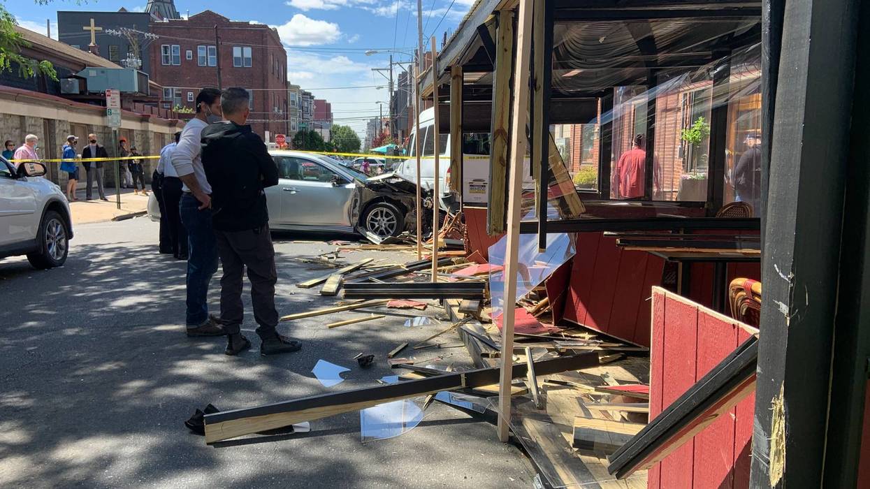 Car plows into outdoor dining space in Northern Liberties