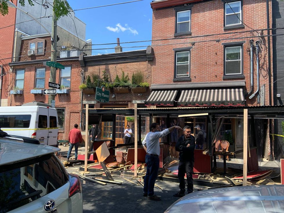 Car plows into outdoor dining space in Northern Liberties