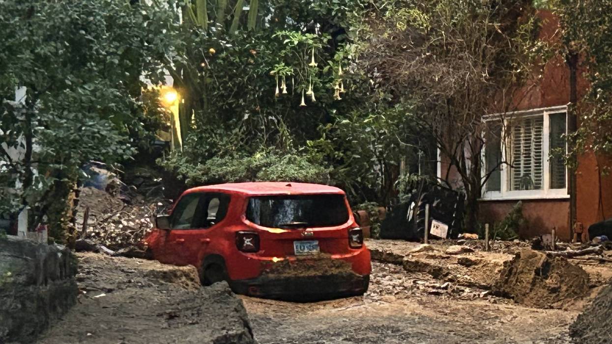 car stuck in mud