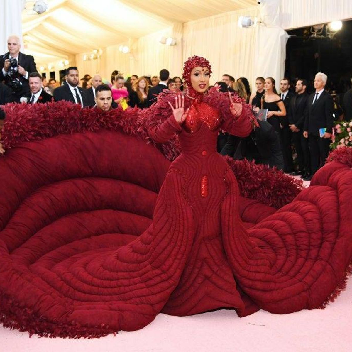 cardi b red dress met gala 2019 Cardi B's 2019 Met Gala look named one of the best by Vogue