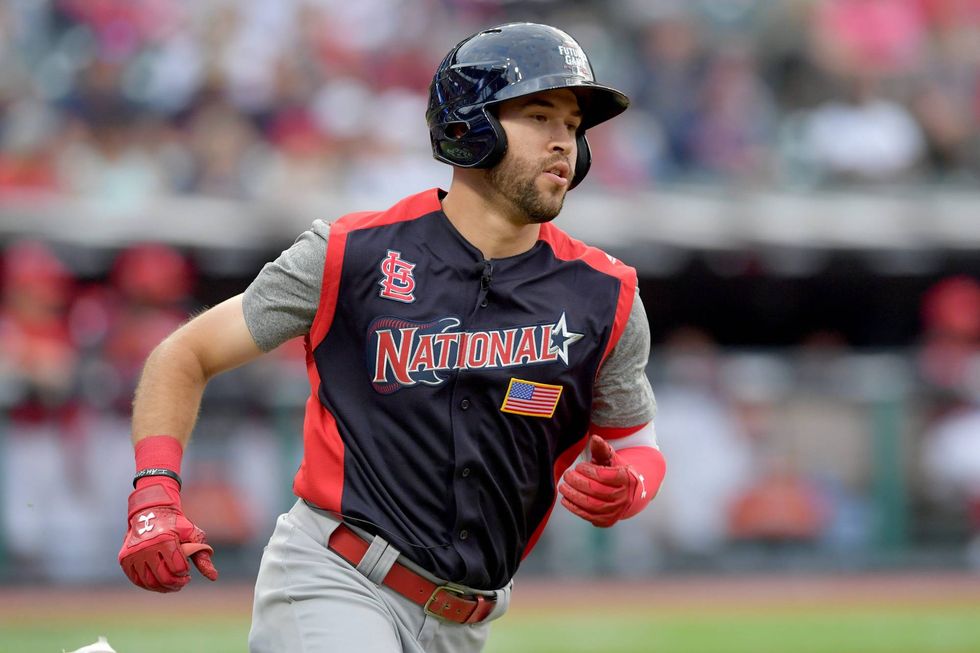 Cardinals farmhand Dylan Carlson competing in the All-Star Futures Game in Cleveland
